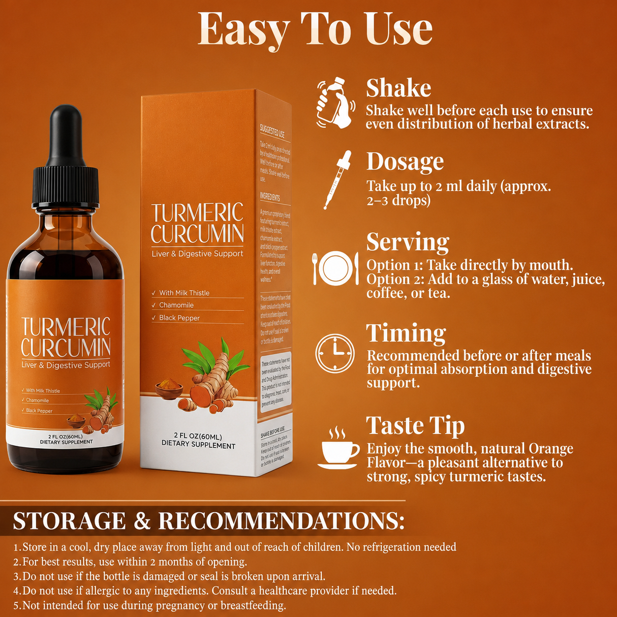 Turmeric Curcumin & Milk Thistle Liquid Drops