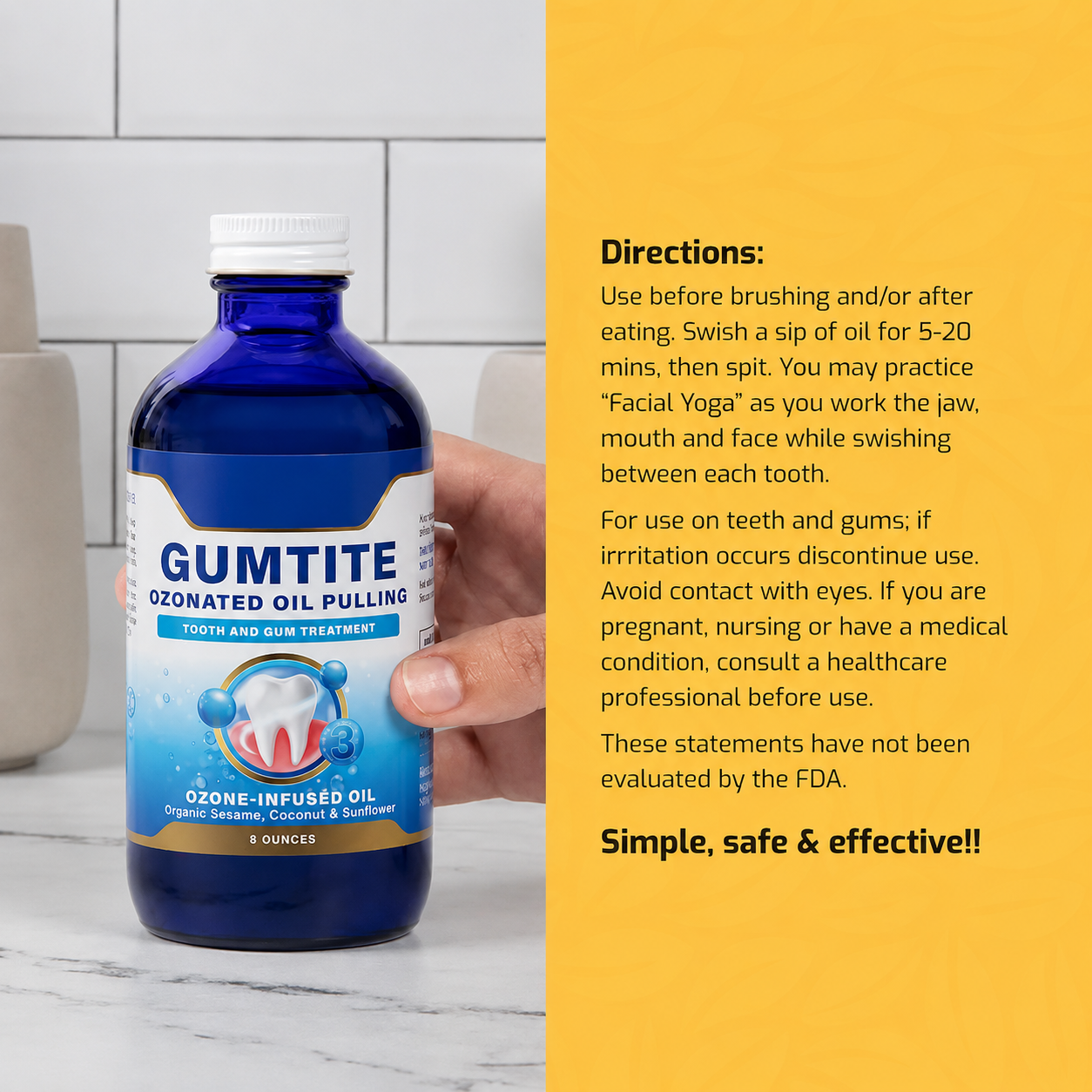Gumtite Ozonated Oil Pulling - Tooth and Gum Treatment