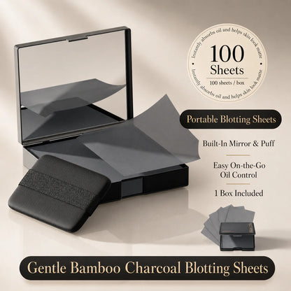 2 IN 1 Blotting Setting Sheet with Mirror Puff & Case
