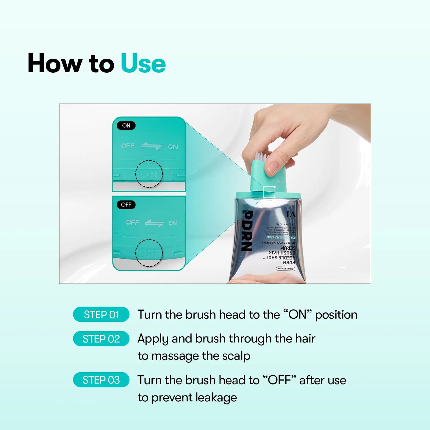 PDRN Reedle Shot Brush Hair Serum