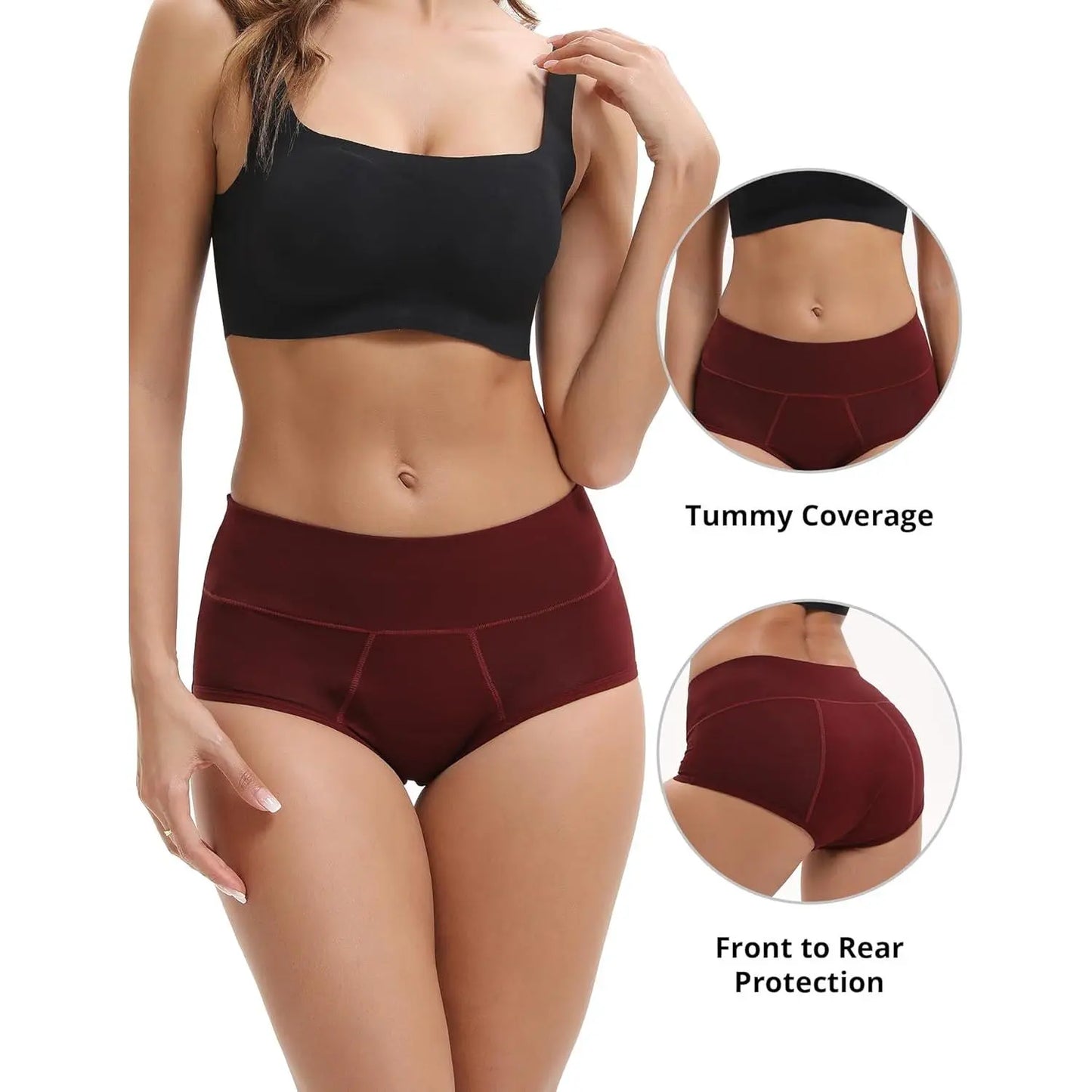 High Waisted Bamboo Viscose Heavy Flow Period Panties