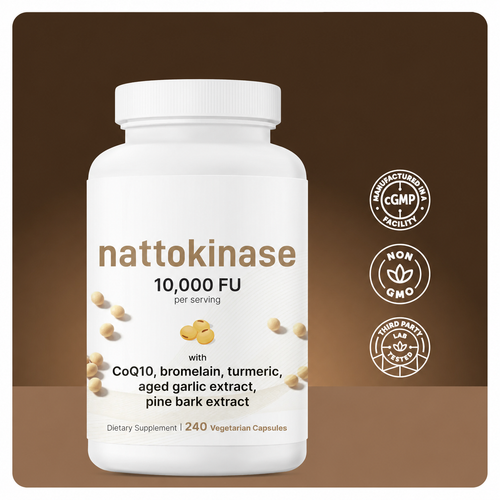 Nattokinase 10,000FU Complex, 240 Vegetarian Capsules