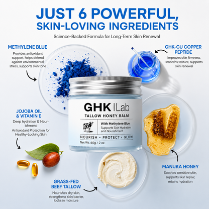GHK-Cu Whipped Tallow Honey Balm with Methylene Blue