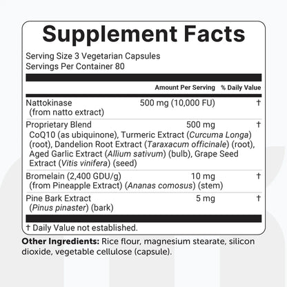 Nattokinase 10,000FU Complex, 240 Vegetarian Capsules