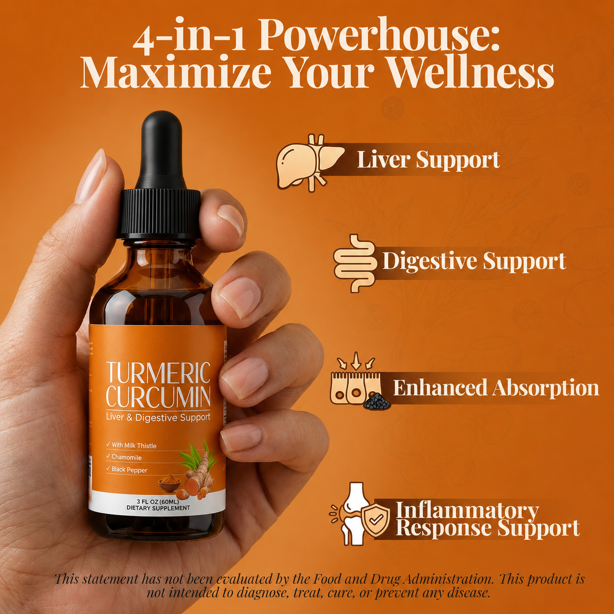 Turmeric Curcumin & Milk Thistle Liquid Drops