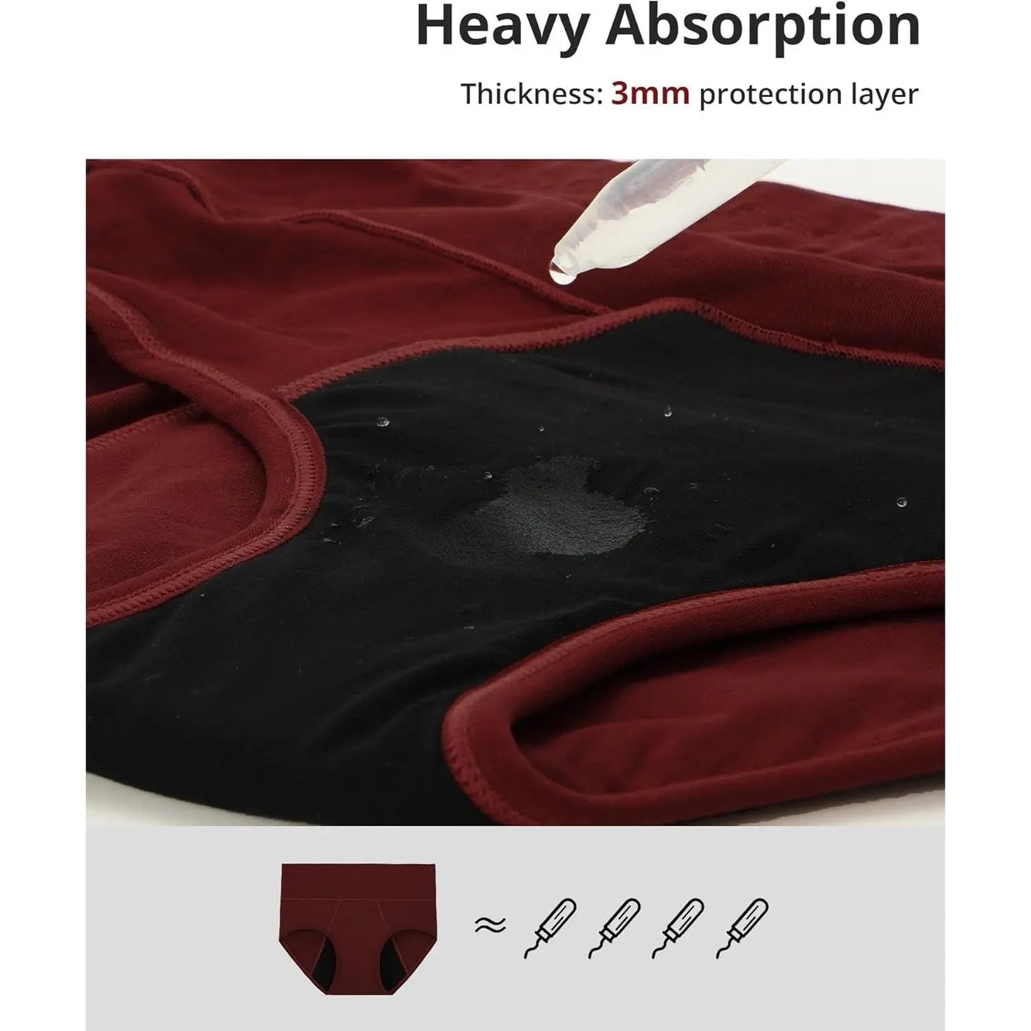 High Waisted Bamboo Viscose Heavy Flow Period Panties