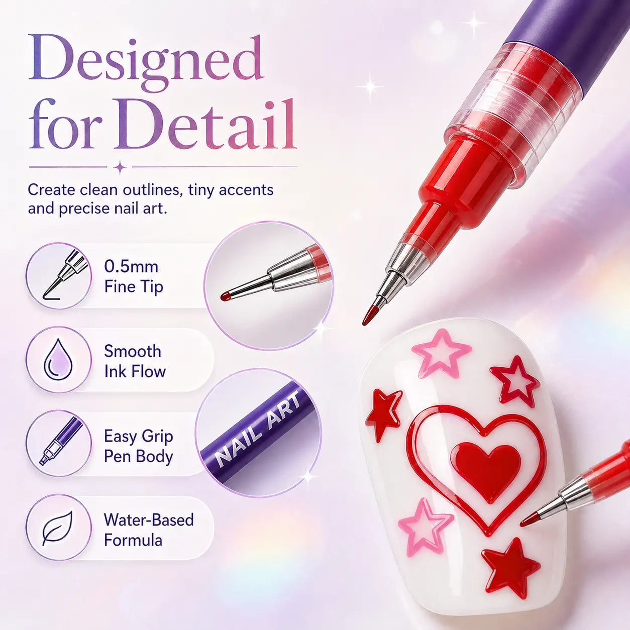 12-Color Nail Art Marker Set