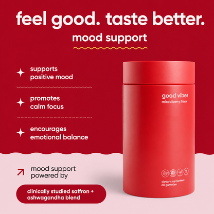 Good Vibes Daily Mood & Intimacy Support Gummies for Women and Men w/Clinically-Studied Saffron, Maca Root, S7 Nitric Oxide Complex & Ashwagandha