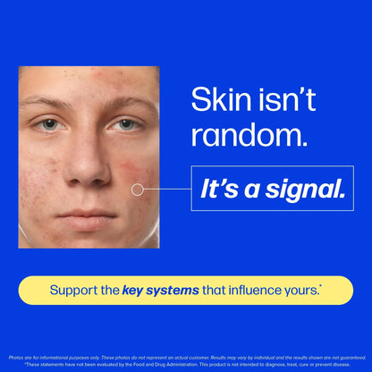 Clear³ Skin Acne Supplement with Zinc, DIM & Probiotics | 3-in-1 Balance, Clarify, Restore Support with Hyaluronic Acid & Skin Support Vitamins