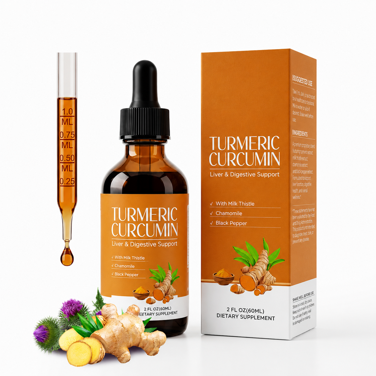 Turmeric Curcumin & Milk Thistle Liquid Drops